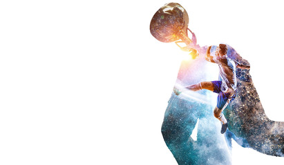 Celebrating great victory. Mixed media