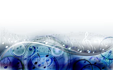Gordijnen Abstract  sheet music design background with musical notes © Arija