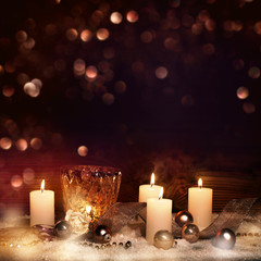 Festive advent decoration with candles