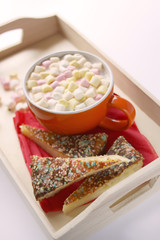 Cocoa drink with marshmallows