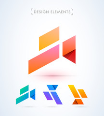 Vector abstract logo design elements collection. Material design style