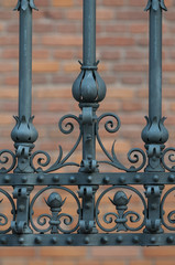 Closeup Details of a Wrought Iron Fence
