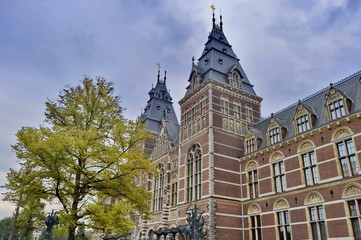 Obraz premium Rijskmuseum, in Amsterdam, Netherlands