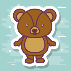 teddy bear icon over turquoise background colorful design vector illustration