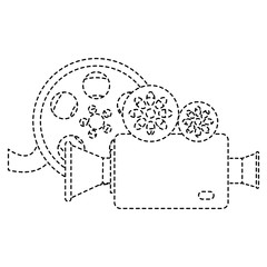 cinema video camera with reel