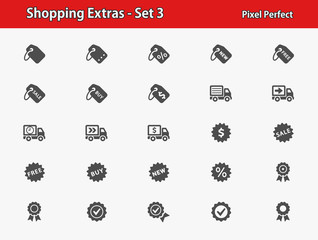 Shopping Icons. Professional, pixel perfect icons optimized for both large and small resolutions. EPS 8 format.