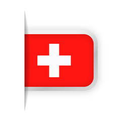Switzerland Flag Vector Bookmark Icon
