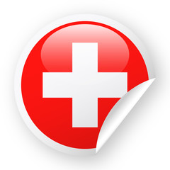 Switzerland Flag Vector Round Corner Paper Icon