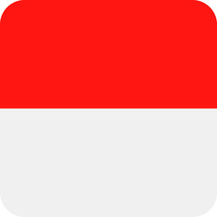 Indonesia Flag Vector Square Flat Icon