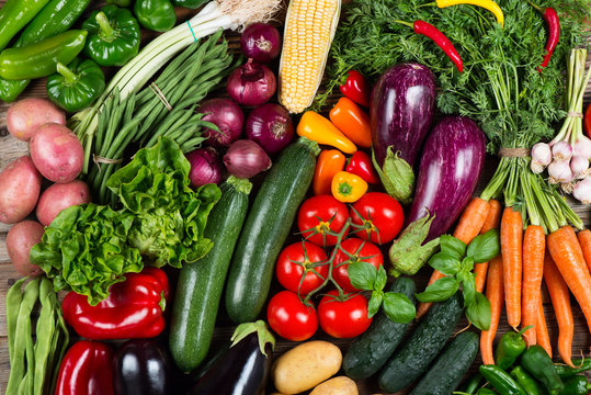 Colorful vegetables background.