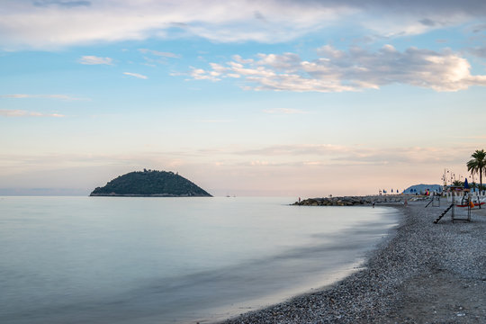 View from the beach in Albenga