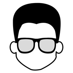 Obraz na płótnie Canvas young man head with glasses avatar character