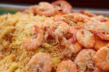 Shrimp fried rice with vegetables is delicious