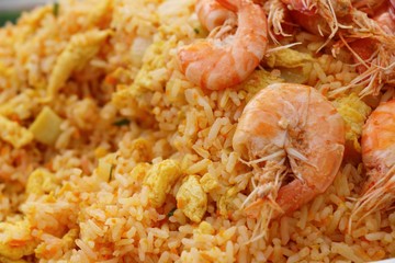 Shrimp fried rice with vegetables is delicious