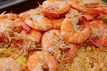 Shrimp fried rice with vegetables is delicious