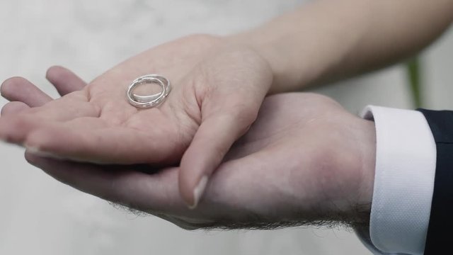 Eheringe in den H&auml;nden Hochzeit