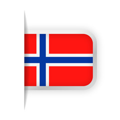 Obraz premium Norway Flag Vector Bookmark Icon