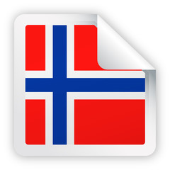 Obraz premium Norway Flag Vector Square Corner Paper Icon