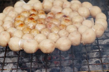 Grilled sausage asia is delicious in market