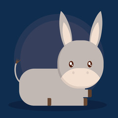 Obraz premium Donkey cartoon of animal and farm theme Vector illustration
