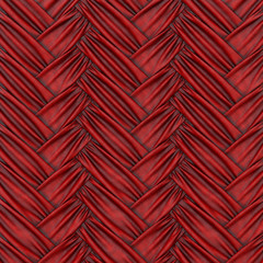 woven rattan with natural patterns of red fabric. 3d rendering.