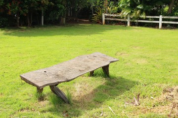 Wooden chairs in the garden vintage style