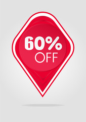 Special offer sale sticker 60 percent