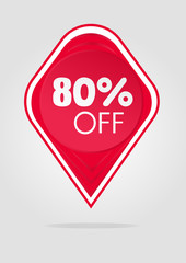 Special offer sale sticker 80 percent
