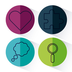 Icon set of digital and online marketing theme Vector illustration