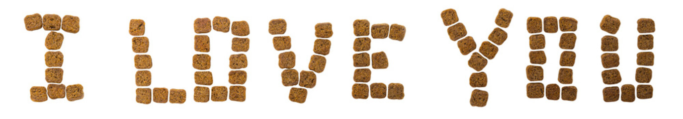 Love lettering on a white background