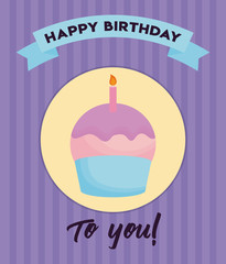 Cupcake of Happy birthday and celebration theme Vector illustration