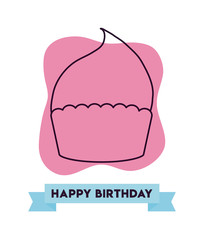 Cupcake of Happy birthday and celebration theme Vector illustration