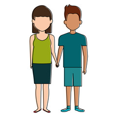 Fototapeta premium lovers couple avatars character
