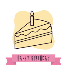 Cake of Happy birthday and celebration theme Vector illustration
