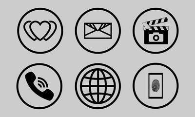 Set of universal contour icons. Vector Icons