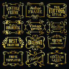 Golden style vintage border set
