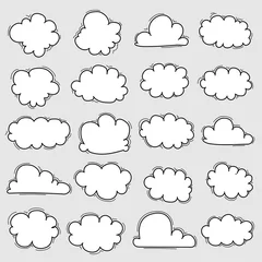 Möbelaufkleber Hand Drawn Clouds Set. © OneyWhyStudio