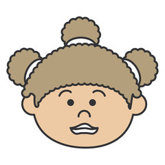 beautiful little girl head character