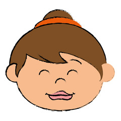 beautiful little girl head character