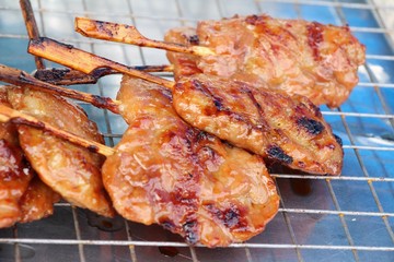 Roasted pork is delicious in the market