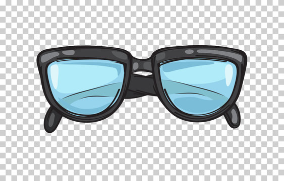 Fashionable Black Eyeglasses Frame Illustration