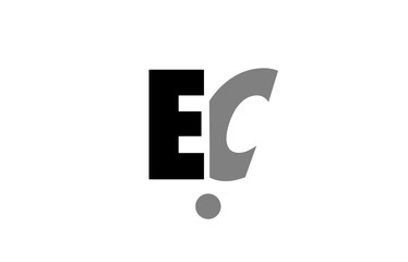 ec e c black white grey alphabet letter logo icon combination