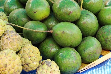 Fresh green avocado is delicious in market