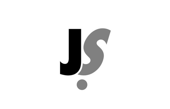 js j s black white grey alphabet letter logo icon combination