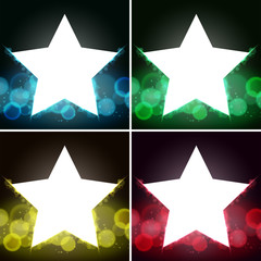Background template with bright lights and star frames