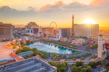 Aerial view of Las Vegas strip in Nevada - obrazy, fototapety, plakaty