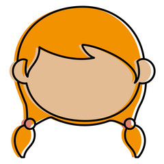 beautiful little girl head character
