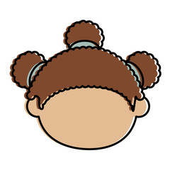 beautiful little girl head character