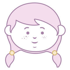 beautiful little girl head character