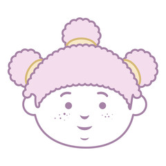 beautiful little girl head character